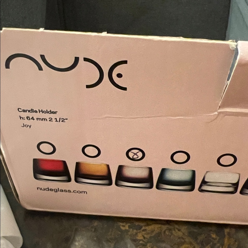 Nwb Nude Crystal Glass Candle Holder 2 piece set burgundy - Picture 2 of 9